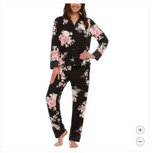 NWT Flora Nikrooz Women's Satin Trim Notch Collar PJ Set. XL